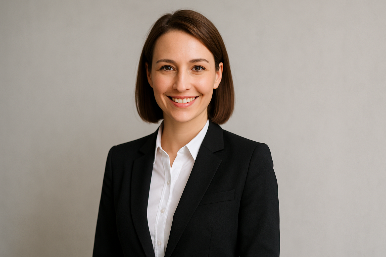 A half body portrait of a professional woman showing from waist up with good lighting and professional appearance suitable for business use