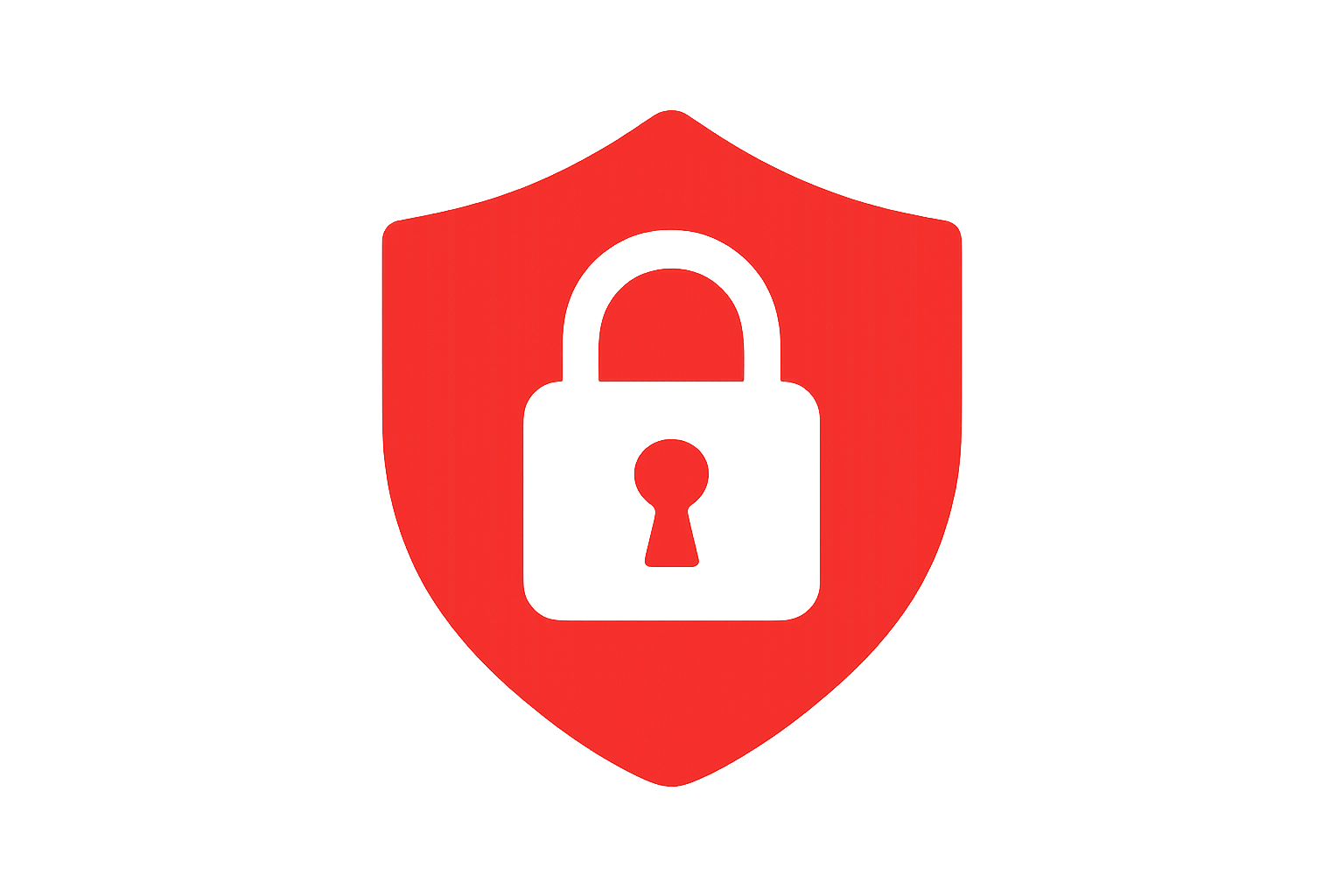 A red secure payment icon with no text, featuring clean red shield and lock symbols for safe online transactions in a modern professional design